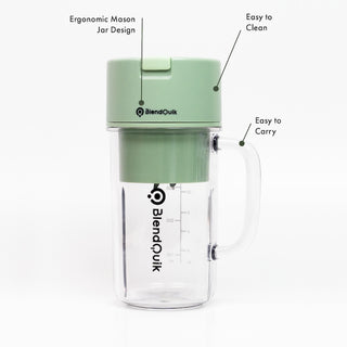 BlendQuik 14oz BPA-Free Portable Mason Jar Blender