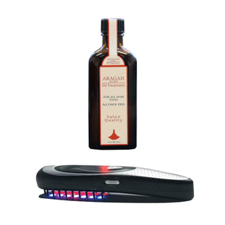LED Therapy and Massage Hair Brush with Argan Oil
