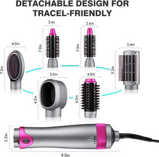 6in1 Detachable Hair Dryer Brush, Volumizer and Styler