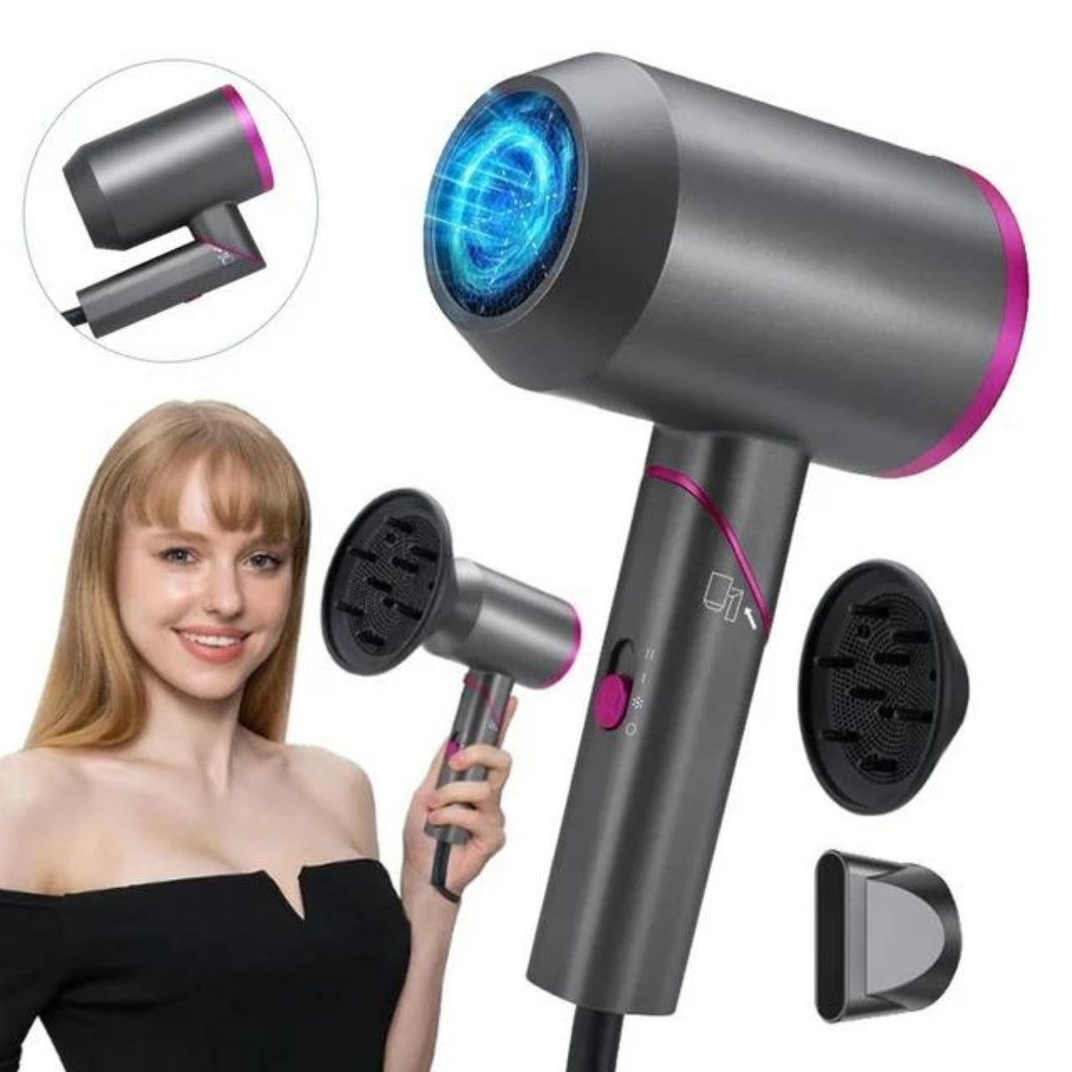 Professional 1800W DC Hair Dryer with Quick-Dry Technology