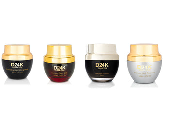 D24K 4-Step Day & Night Routine - Face Lift Cream, Lifting Mask, Neck Cream and Detoxifying Mask
