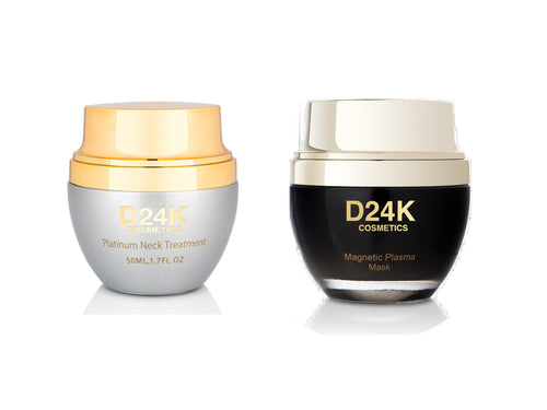 D24K Elements Duo - Platinum Neck Treatment & Magnetic Plasma Detoxifying Mask
