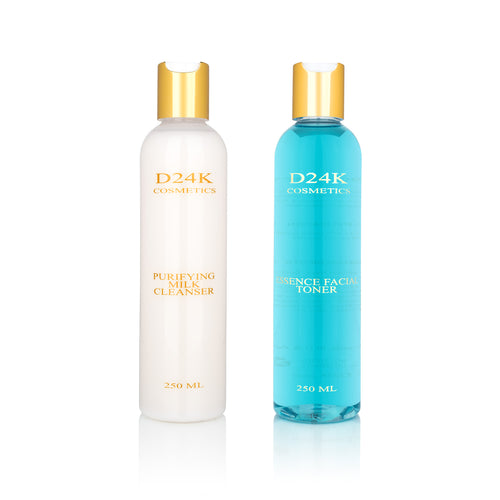 D24K Cleanse and Tone Duo - Purifying Milk Cleanser & Alcohol-Free Essence Toner